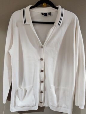 Lizsport Vintage Cardigan Minimalist White Size L
